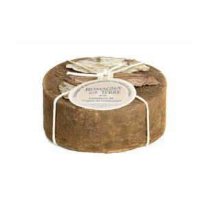 Formaggio di mucca affinato con foglie di castagno in polvere prodotto in Italia senza coloranti né conservanti