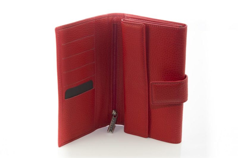 Portafoglio Donna Grande in Pelle di Vitello colore rosso - immagine 2