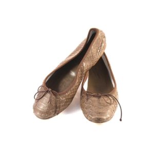 Ballerine color talpa in pitone cucite a mano tg.37