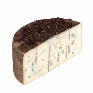 Formaggio di pecora erborinato affinato con fiori di papavero prodotto in Italia senza coloranti né conservanti